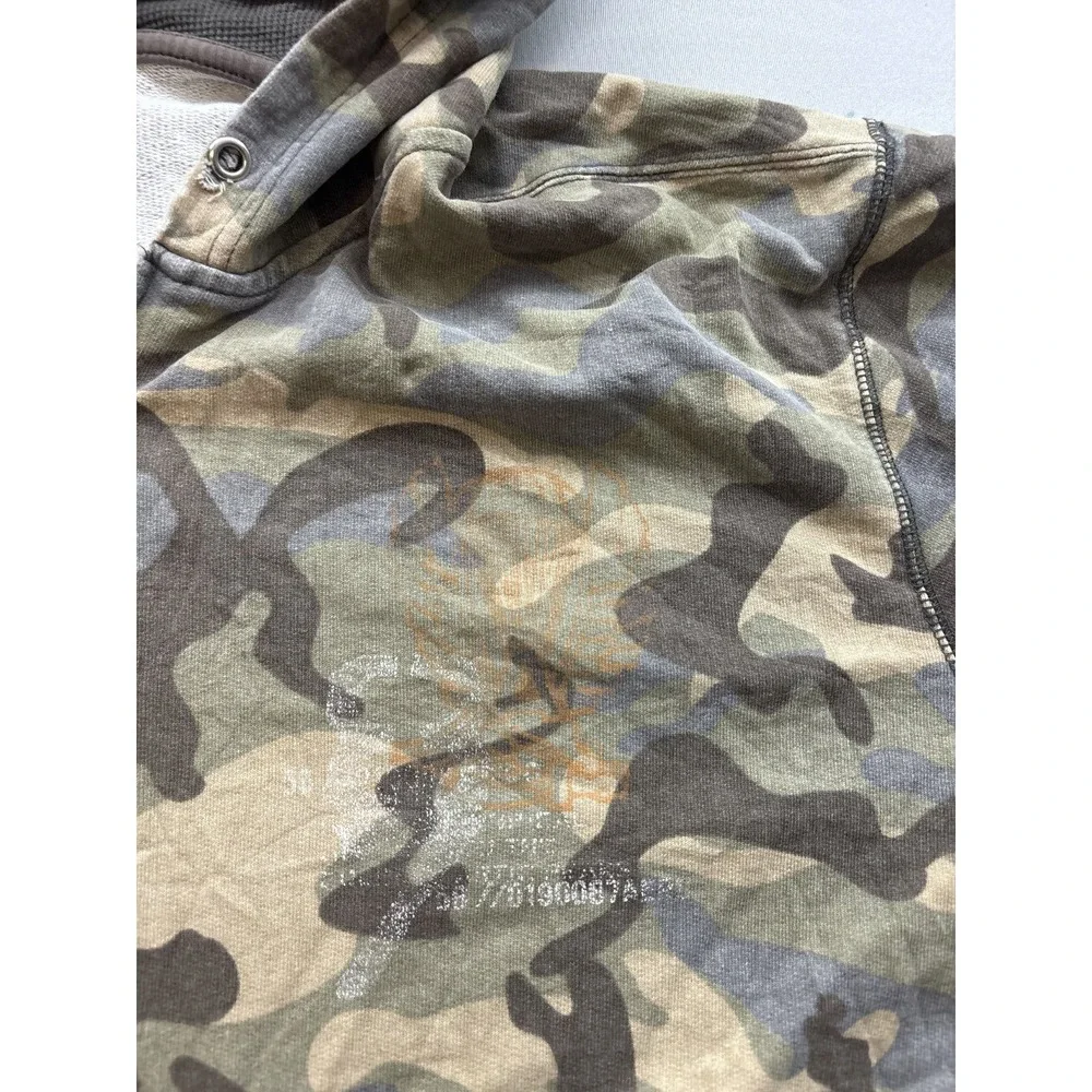 Aeropostale Men's Full Zip Hoodie Camouflage Green Brown Tan Gray Size L